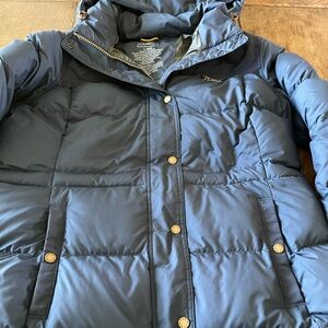 L.L. Bean Navy Down Parka (mid-length); Women’s L